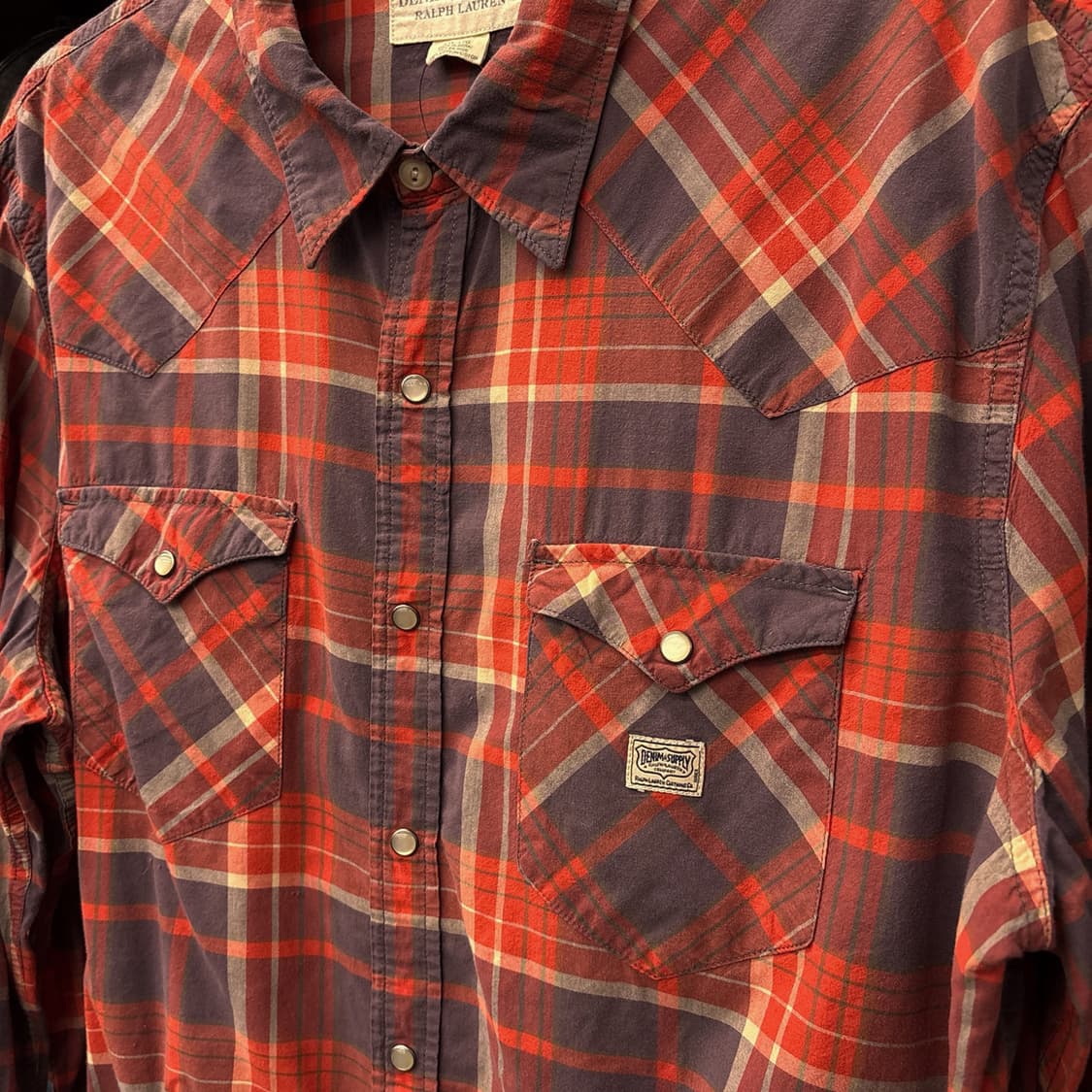 데님 앤 서플라이 랄프로렌 플래드 타탄체크 웨스턴 코튼셔츠 N1034 상품이미지6