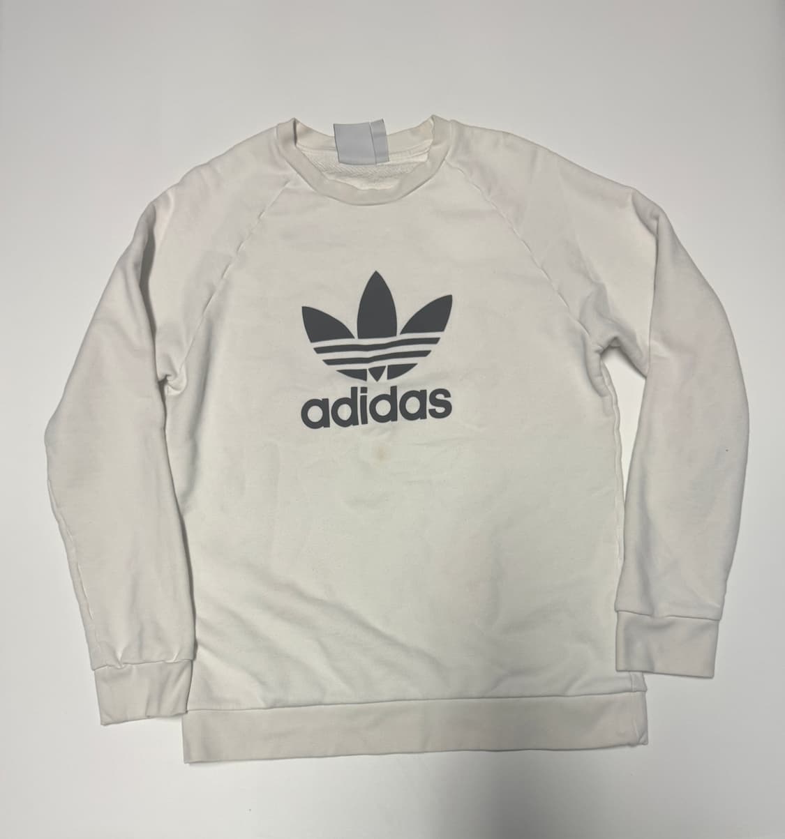 아디다스 트레포일 로고 화이트 맨투맨 L 상품이미지1