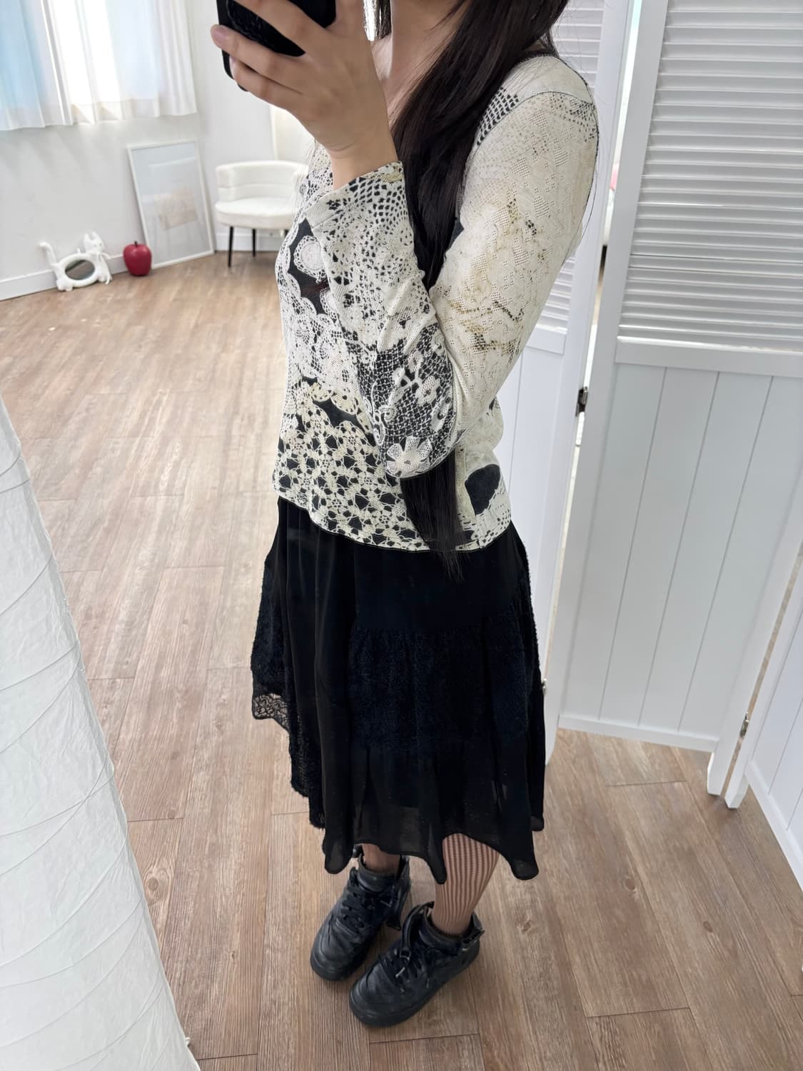 Ahcahcum 레이스 프린트 탑  상품이미지4