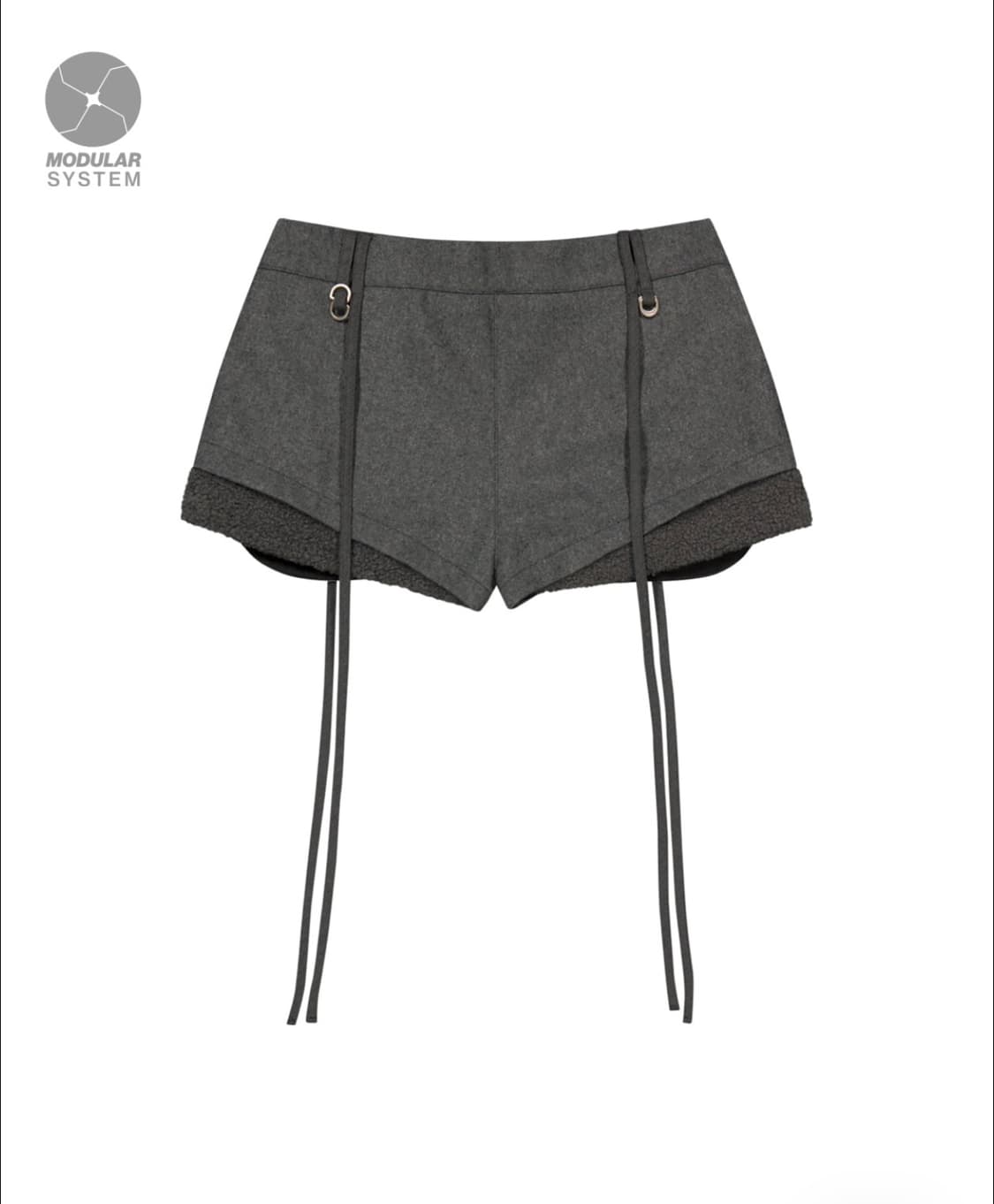 오호스 Micro Wool Shorts : Gray 상품이미지2