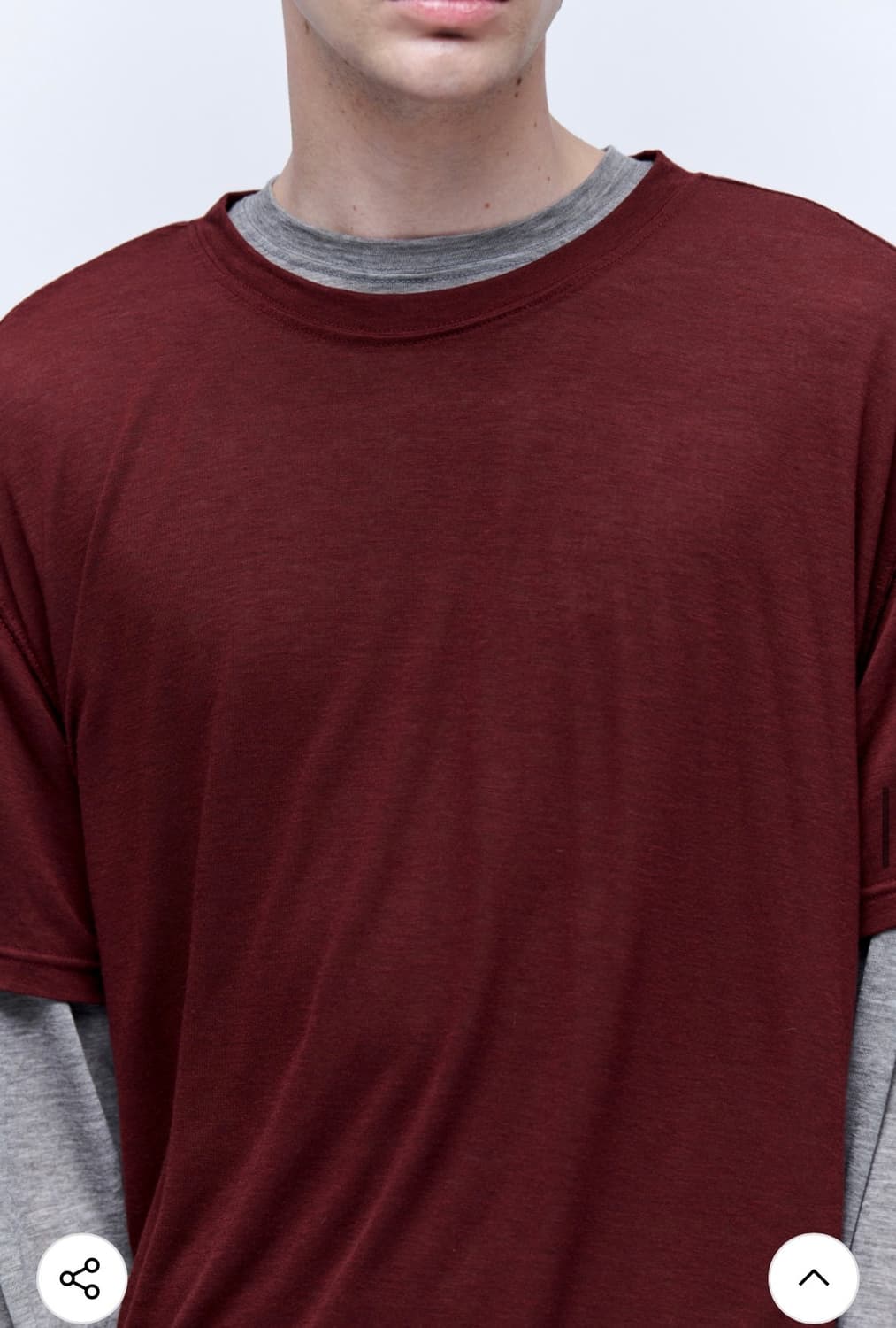 애니타임로릭 레이어드 롱슬리브 Gray/Burgundy 상품이미지5