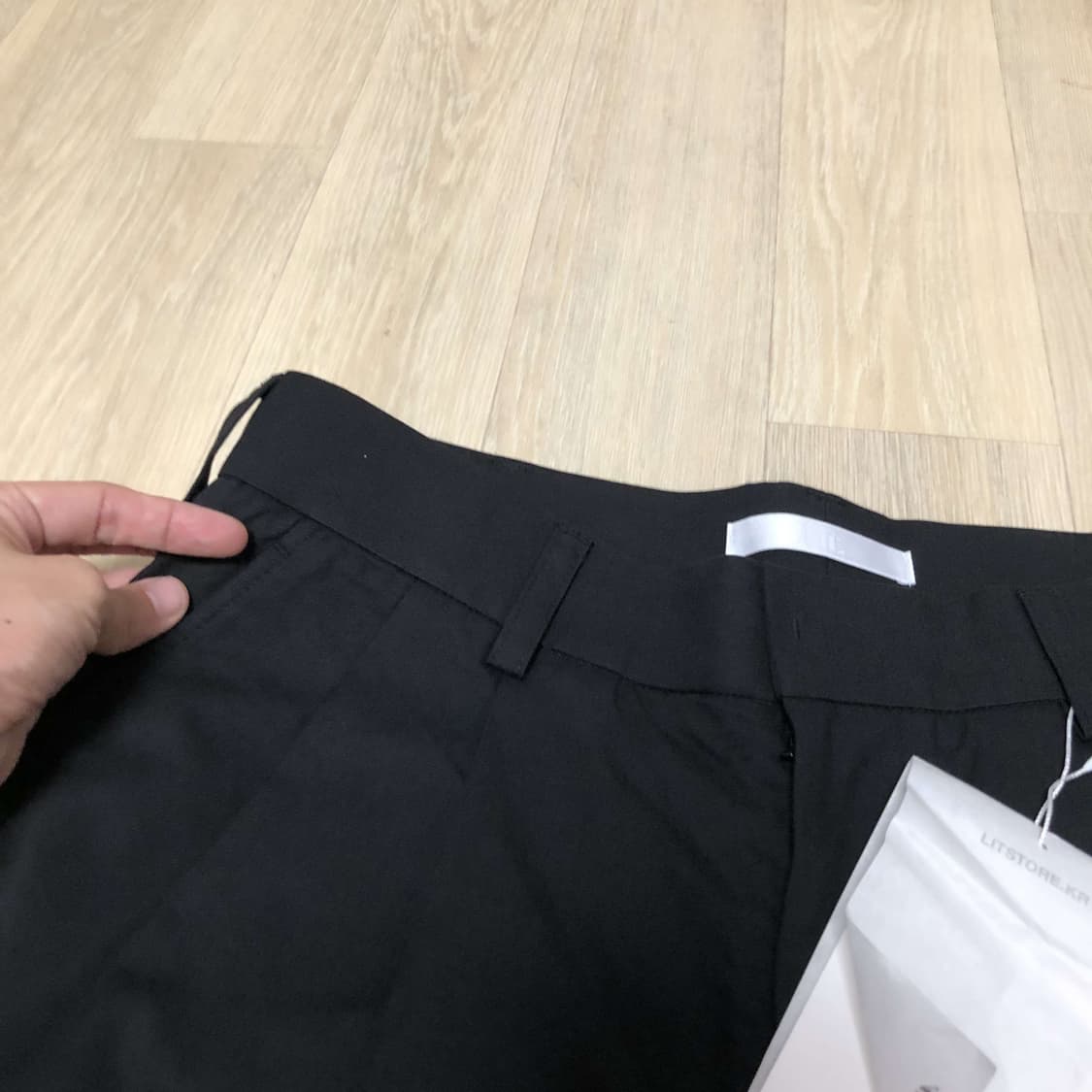 (L) 새상품 리트 Lit 플리츠 와이드 팬츠 블랙 리트 슬랙스 리트바지 상품이미지10
