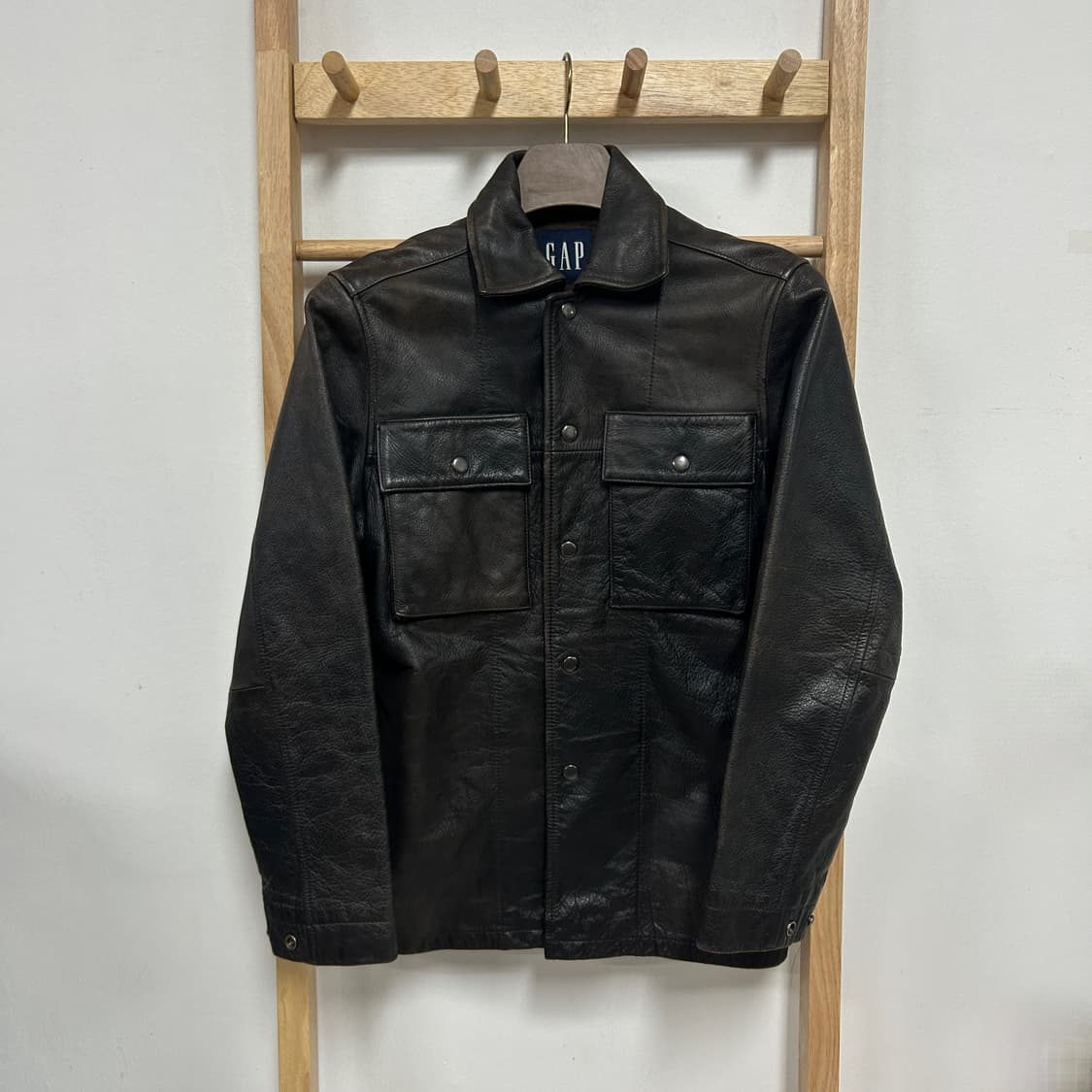 올드 갭 카우레더 트러커 자켓 다크브라운 상품이미지2