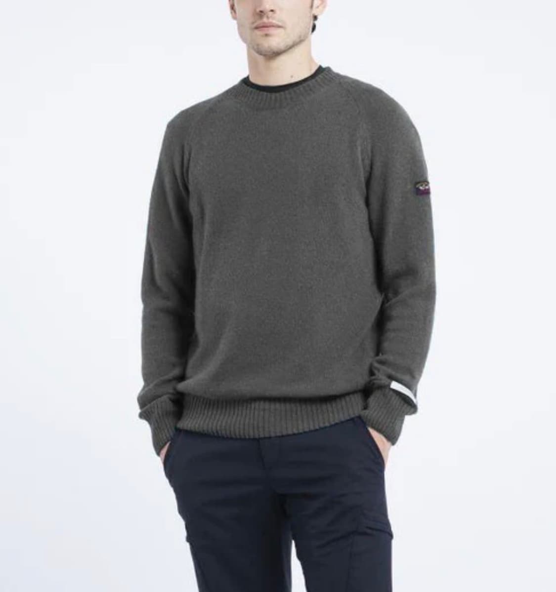 (정품/새상품) 폴앤샤크 남성 차콜 슬리브 와펜 캐시미어 니트 상품이미지6