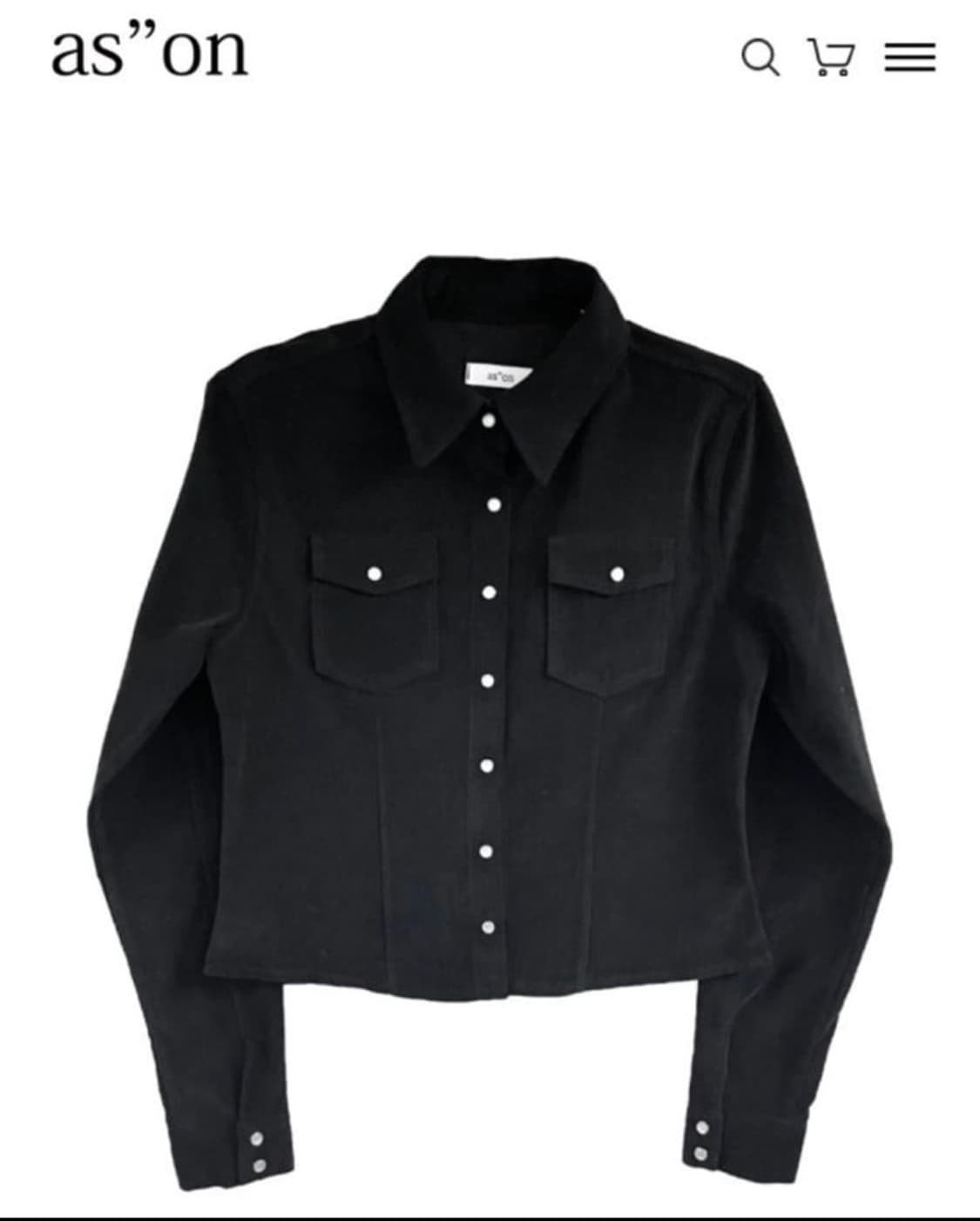 애즈온 제니스 코듀로이 셔츠 블랙 상품이미지1