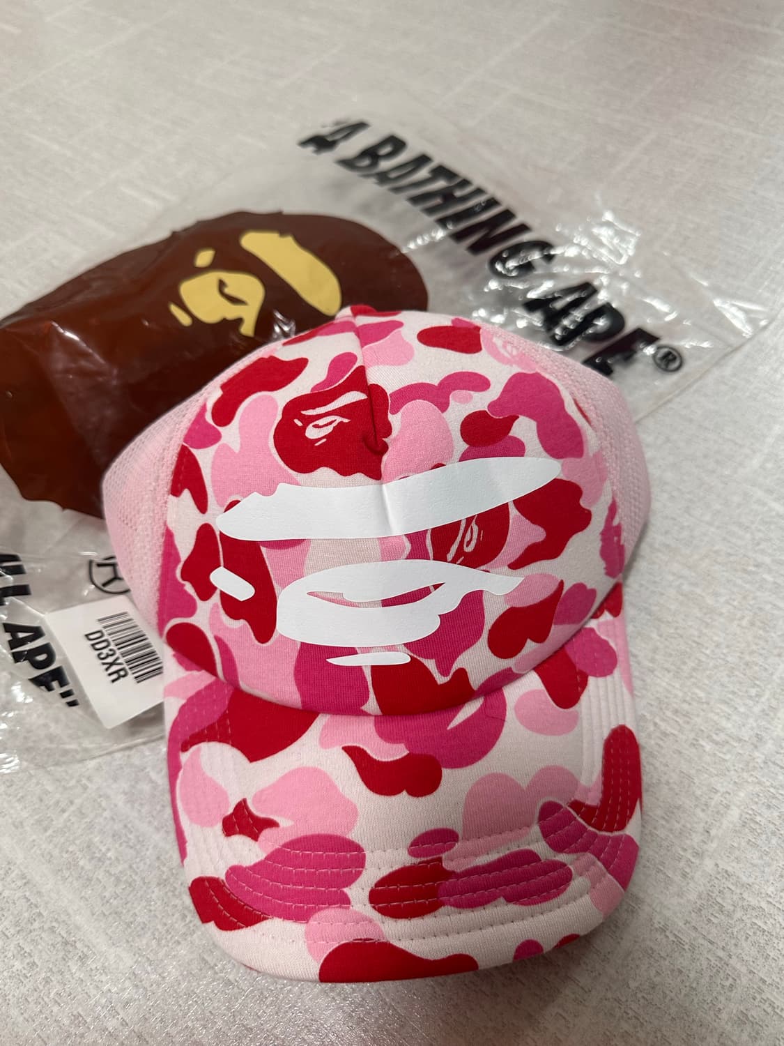 베이프[bape]abc카모 핑크 트러커캡 상품이미지1