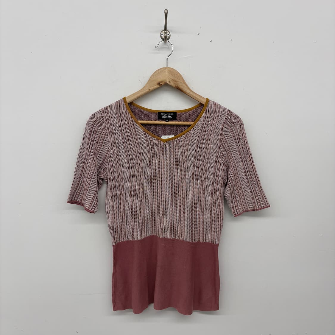 소니아리키엘 반팔 니트 탑 핑크 여성S 상품이미지1