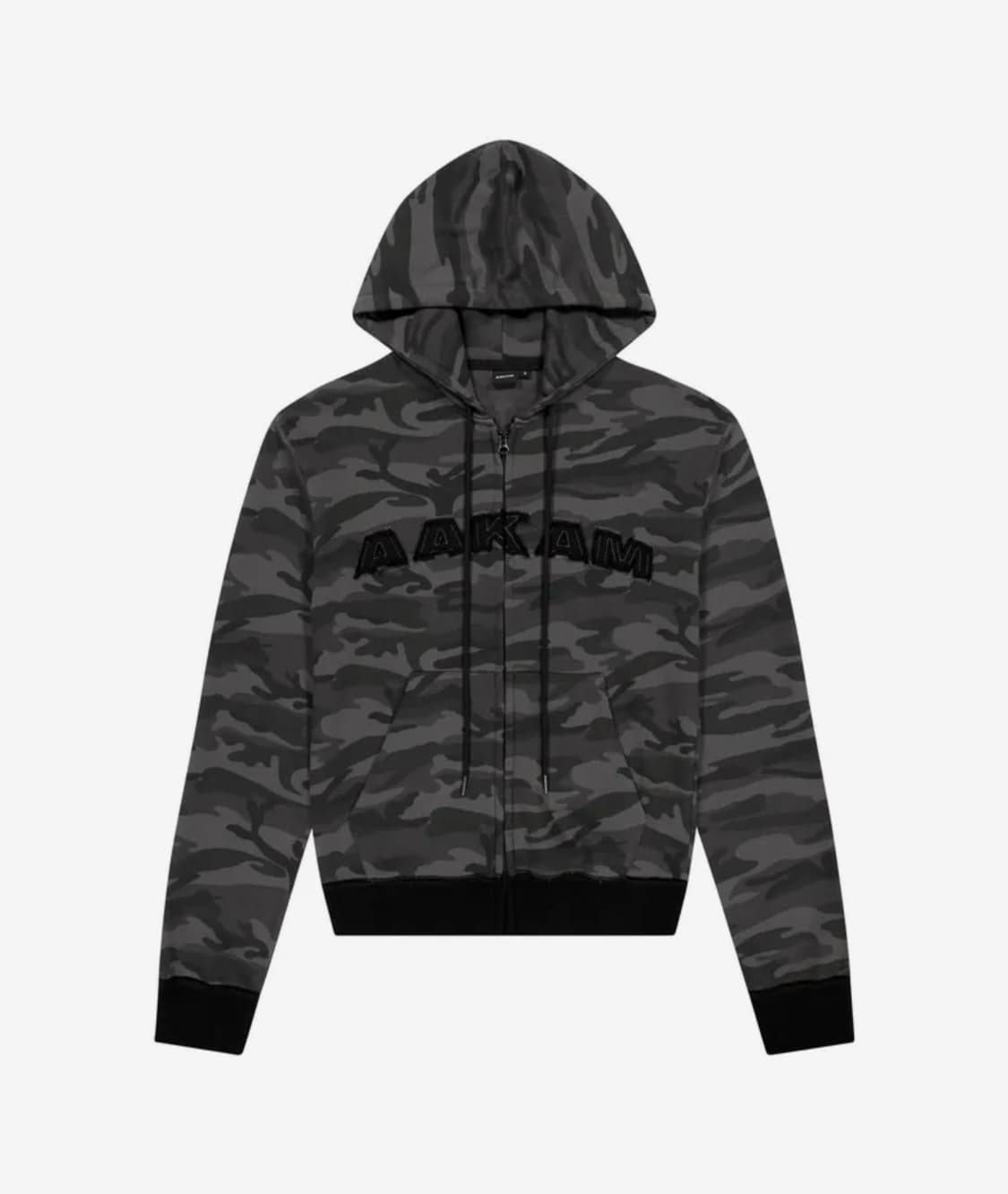 아캄 Contrast Logo Zip-up Hoodie (Black) 상품이미지1