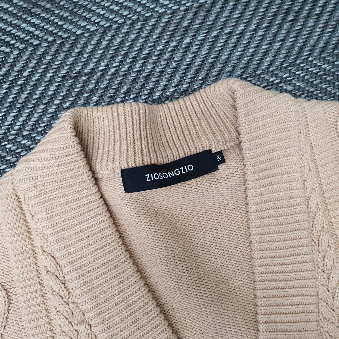 지오송지오 케이블 블럭 가디건 남자110~115 상품이미지4