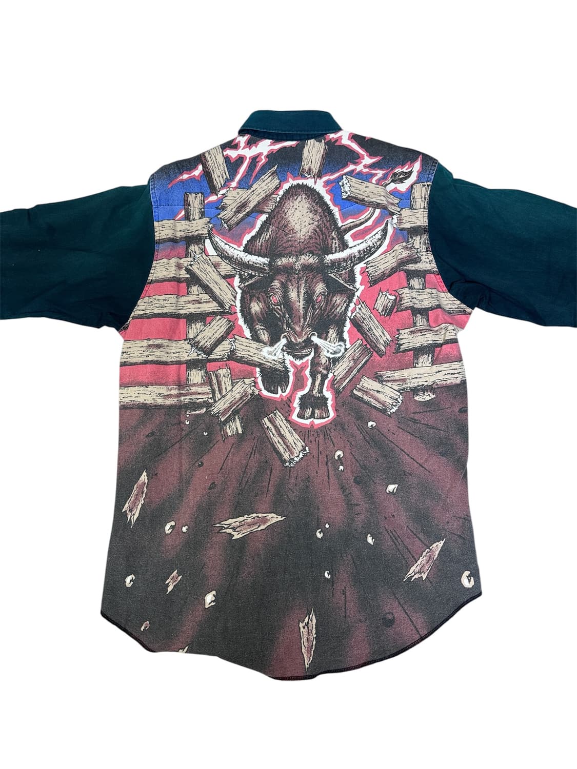 빈티지 90s 랭글러 Wrangler 롱혼 웨스턴 셔츠 그린 XL 상품이미지1