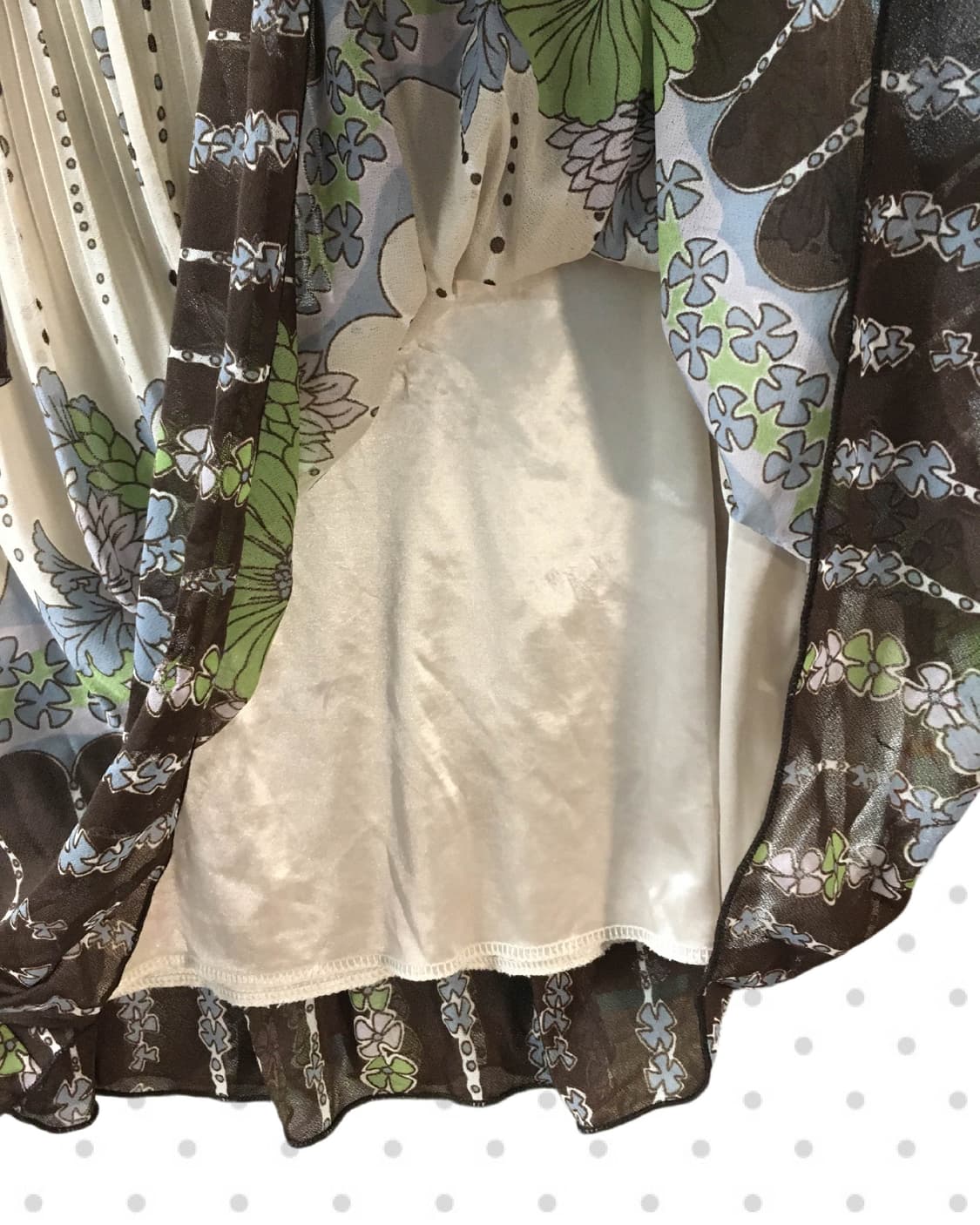 VINTAGE FLOWER CHIFFON SKIRT BROWN 상품이미지9