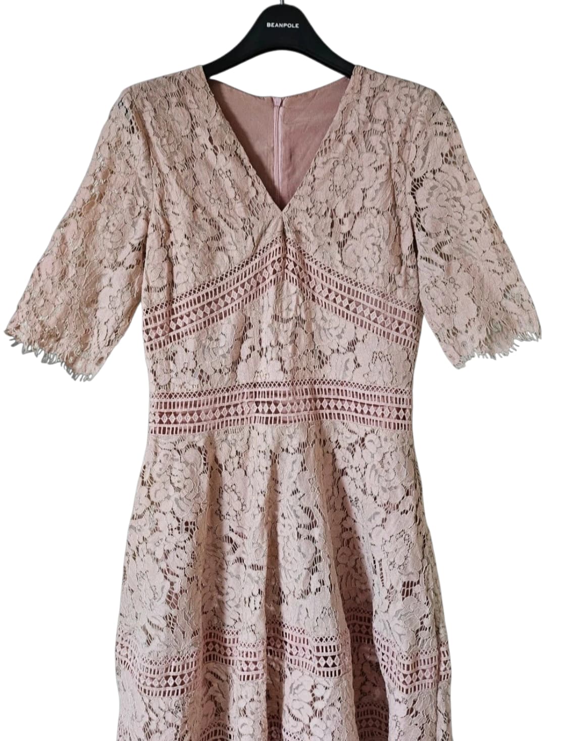 💗하객룩 추천 | 핑크 레이스 브이넥 미디 원피스 55~슬림66 | 날 상품이미지6