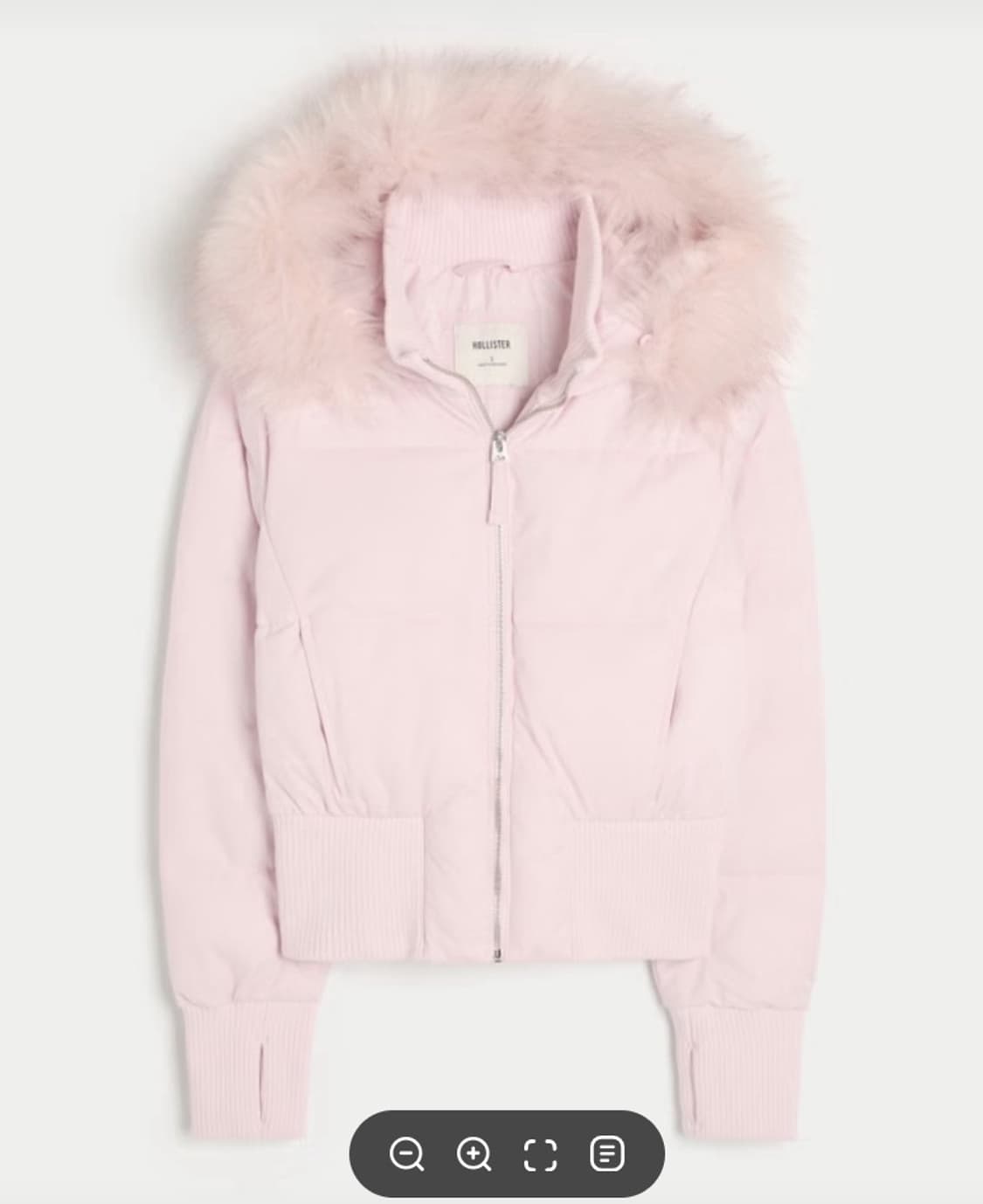 홀리스터 퍼 트림 푸퍼 핑크 패딩 숏패딩 상품이미지2