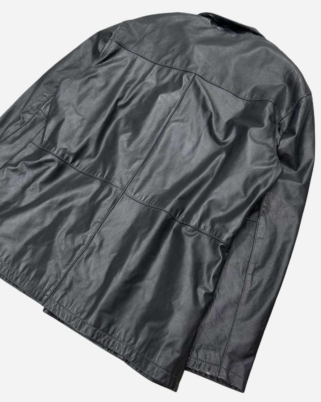 BXBK grey leather zip-up jacket 상품이미지8