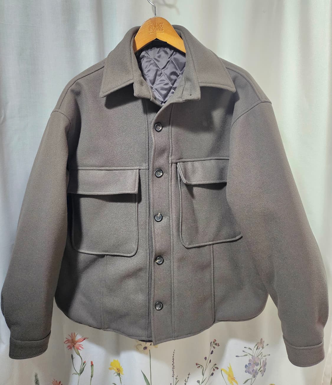 EASY NO EASY 셔츠형 헌팅 자켓 그레이 사이즈1 상품이미지1