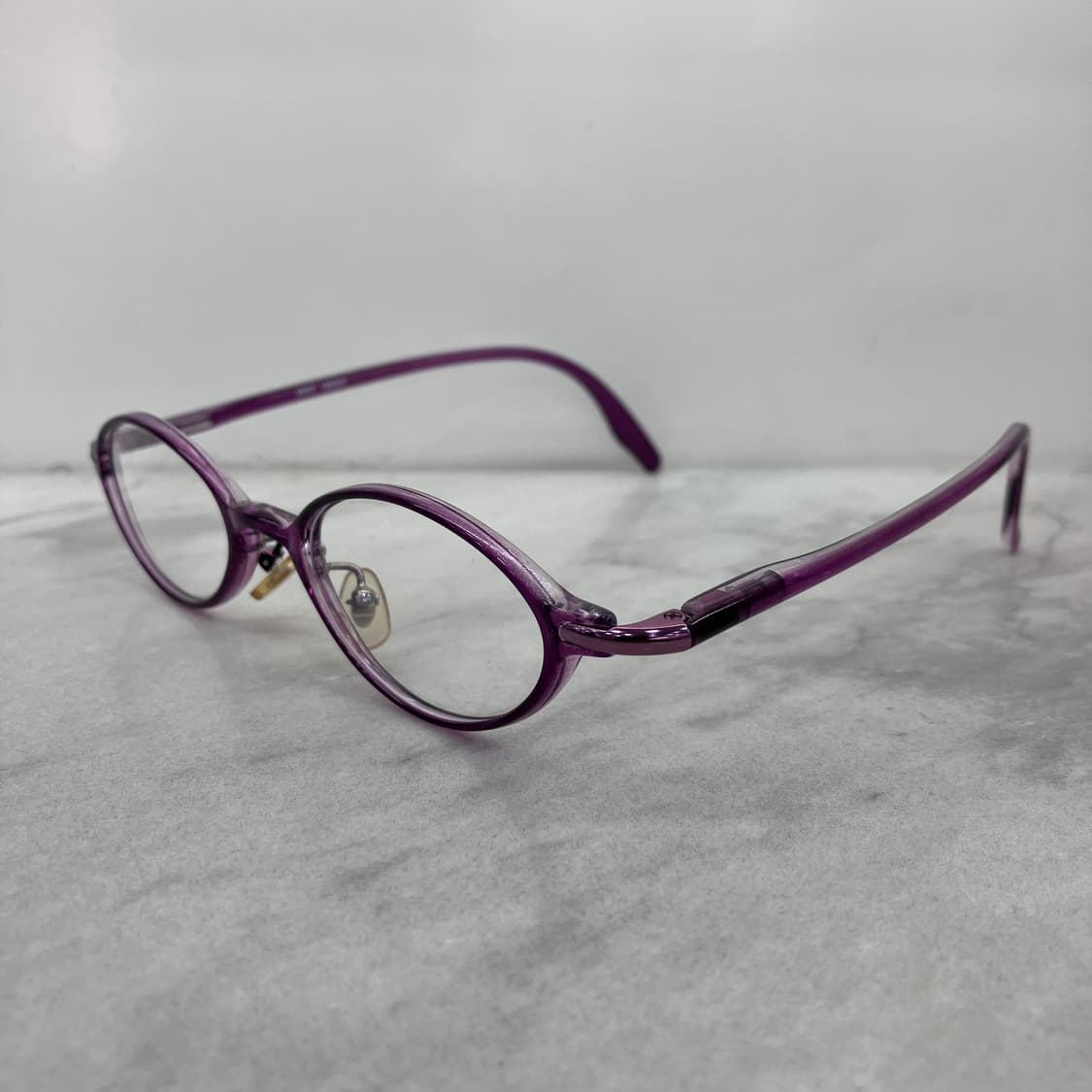 C79 KNIT 퍼플 클리어 긱시크 오벌 뿔테 안경 상품이미지7