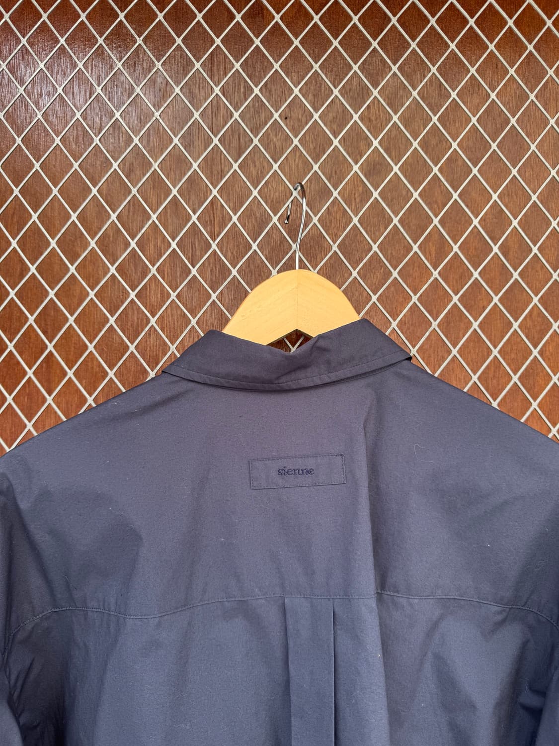 SIENNE 시엔느 네이비 바스락 캐쥬얼 베이직 오버핏 셔츠 블라우스 S 상품이미지6