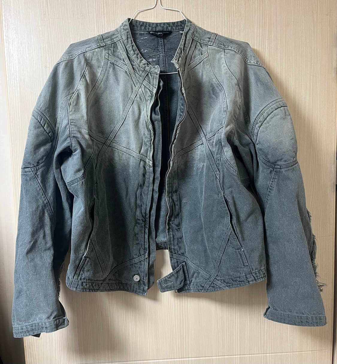 [제니 정국 착용] 코스트퍼킬로 v3 데님 모터 자켓 XL 아이스 그레이 상품이미지1