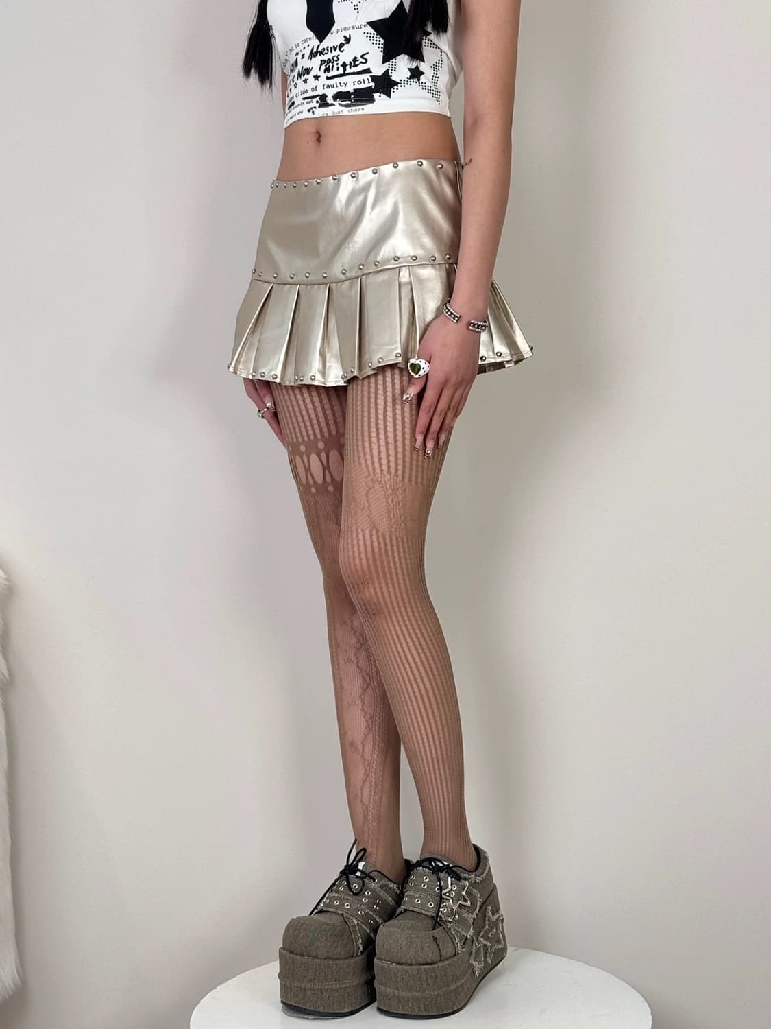 택포) lace punching net stocking 상품이미지3