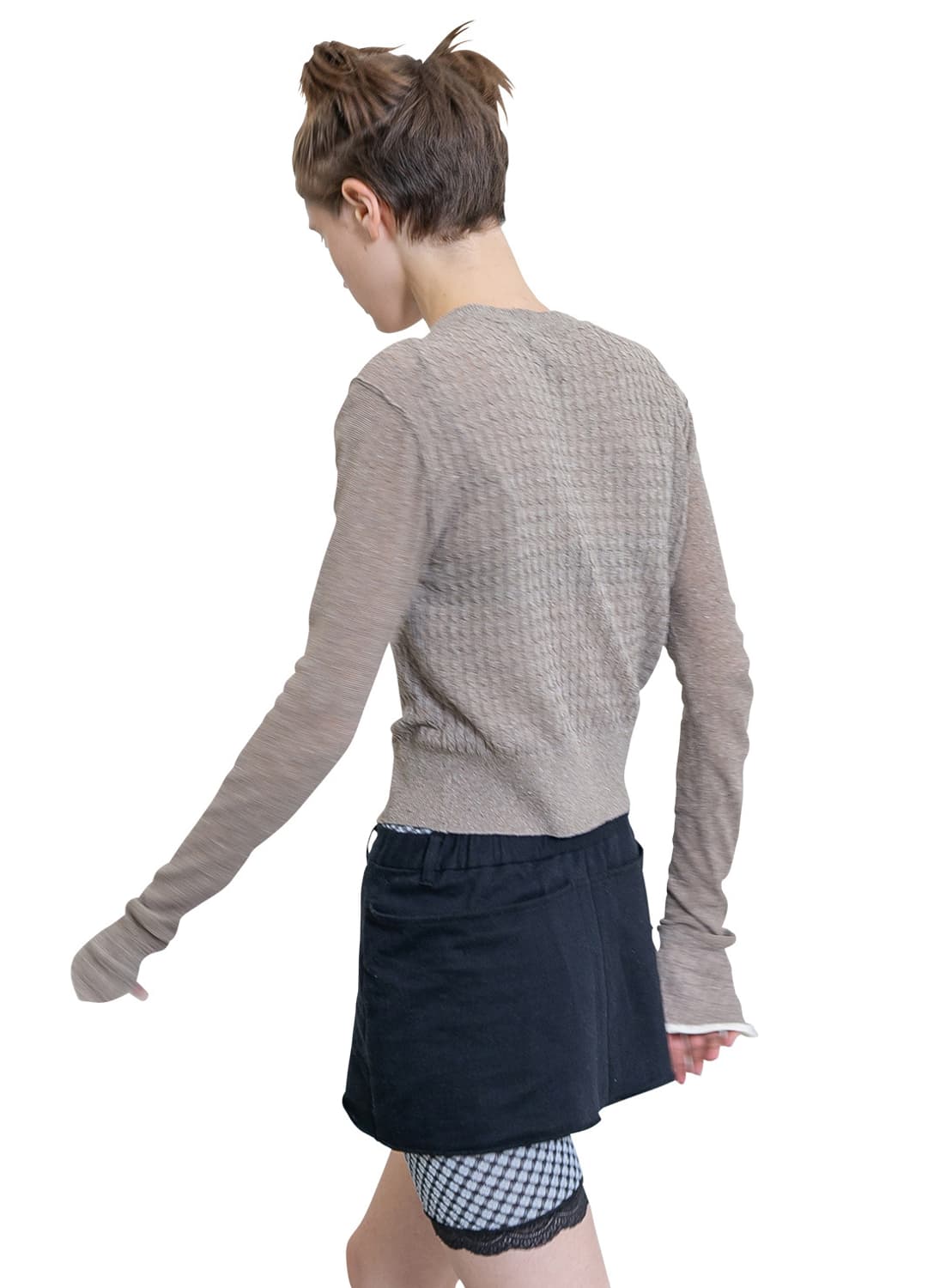 [F]퍼버즈 26ss Silk Thin 케이블 가디건/베이지 상품이미지3