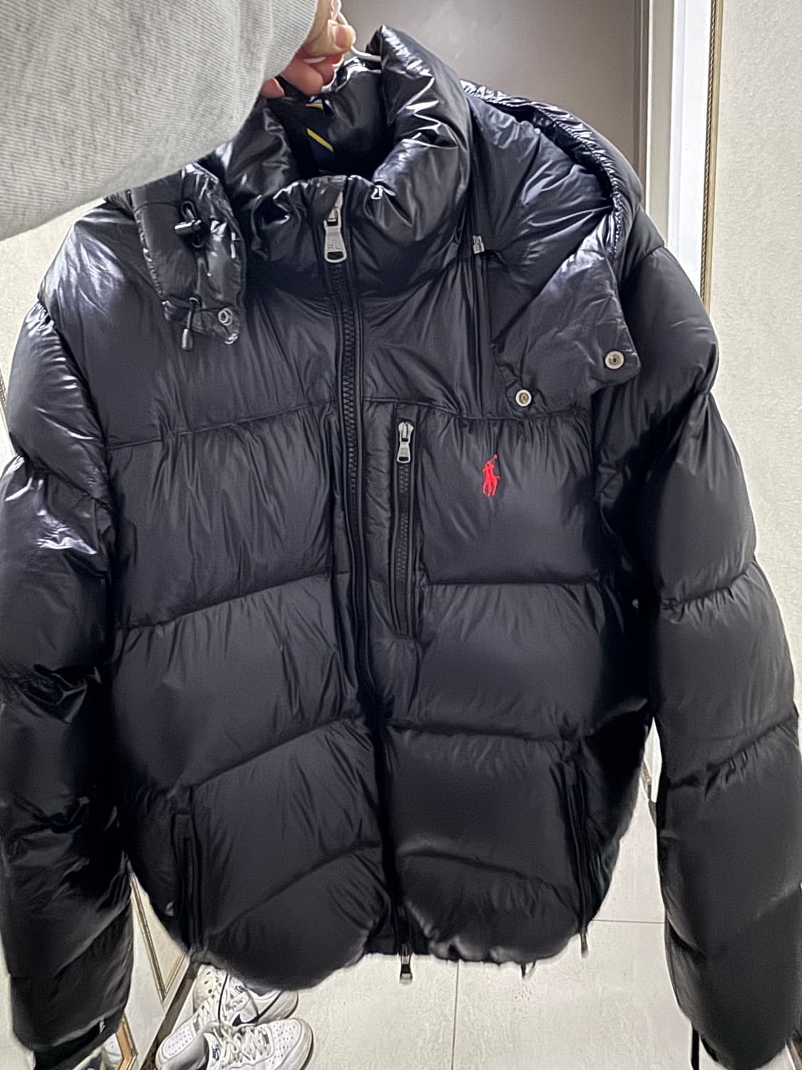 폴로 랄프로렌 유광패딩 블랙 상품이미지5