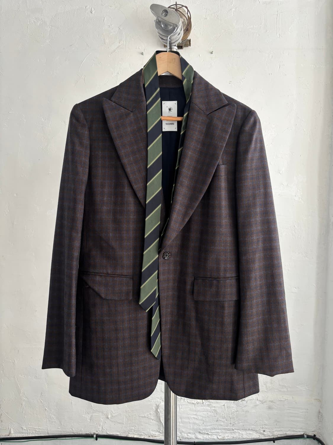 Mihara Yasuhiro 미하라 야스히로 타이 체크 울 블레이저 상품이미지1