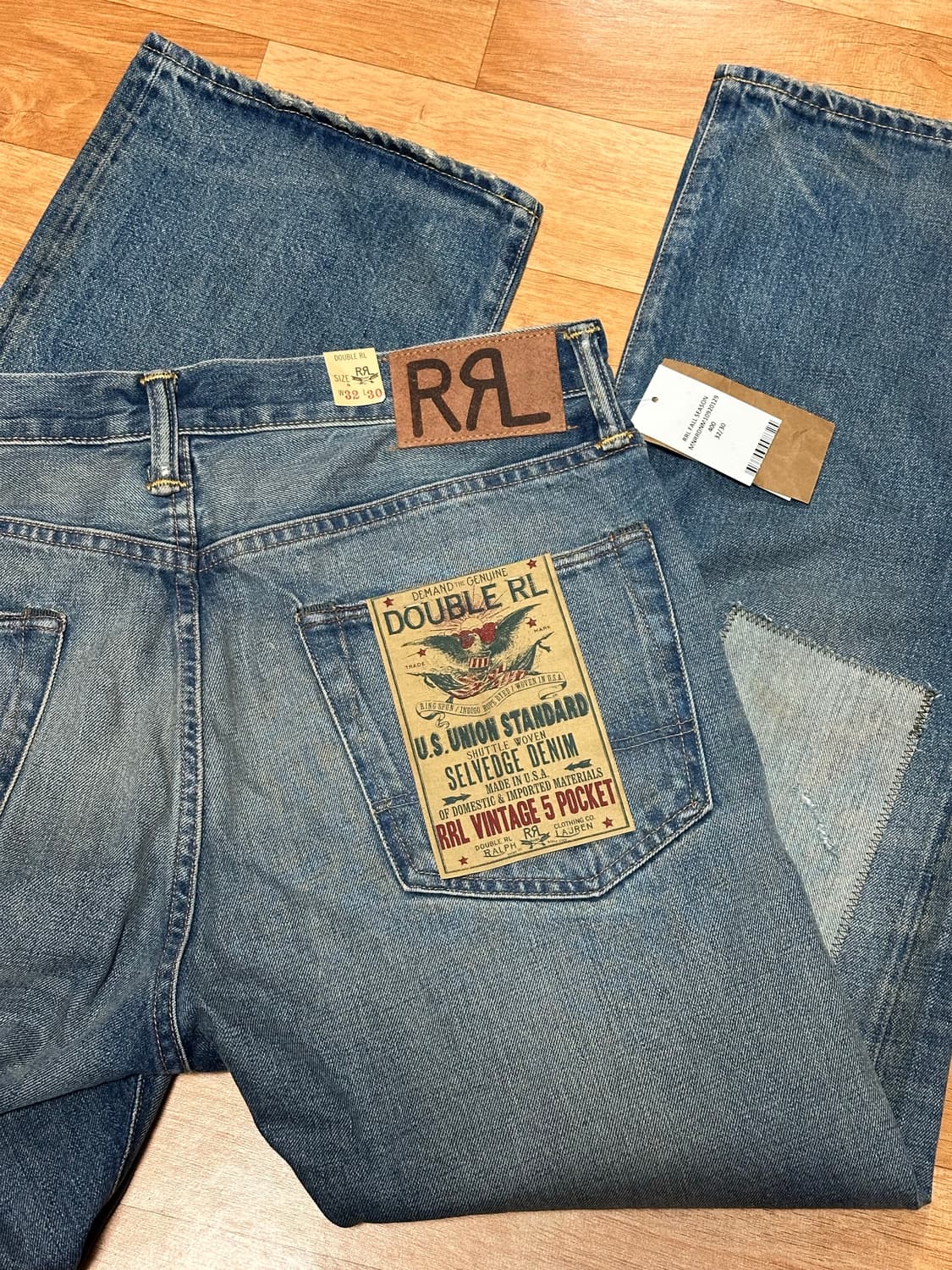 RRL 빈티지파이포켓 미드랜드 셀비지진 32-30 새상품 상품이미지9