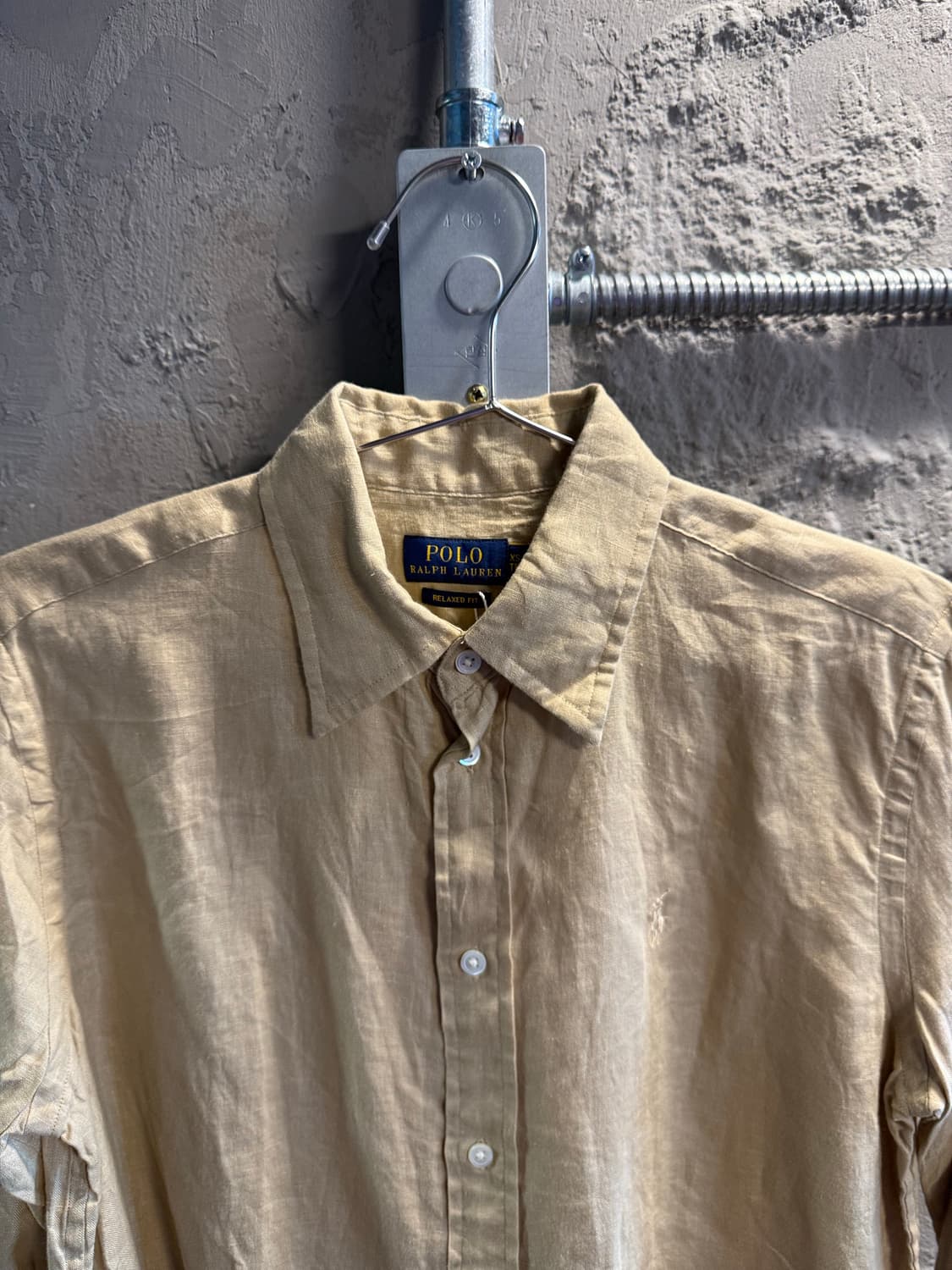 폴로 랄프로렌 POLO 린넨 100% 릴렉스핏 셔츠 베이지 XS 상품이미지4
