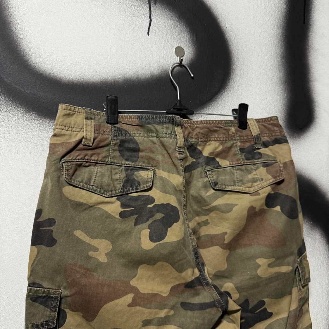 백 넘버 풀 카모 립스탑 와이드 카고 팬츠 상품이미지5