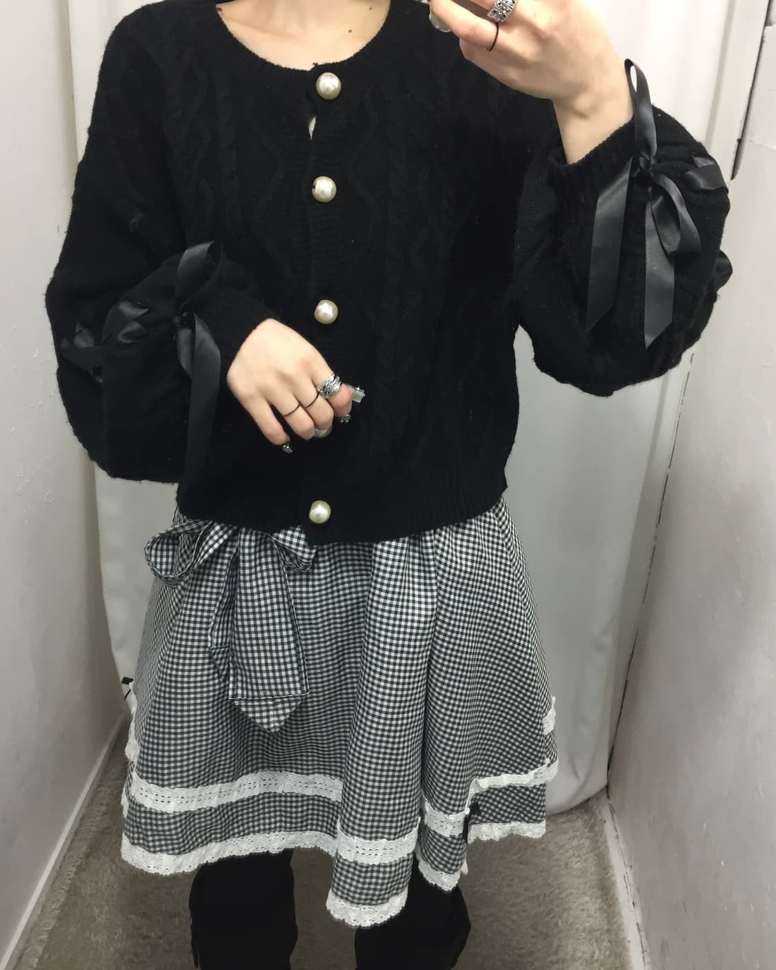 MA*RS 마즈 리본 라디건 코디 🐺 상품이미지4