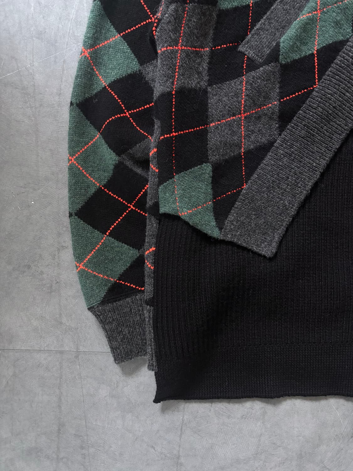 KOLOR 컬러 20AW 언발란스 숄 니트 상품이미지7