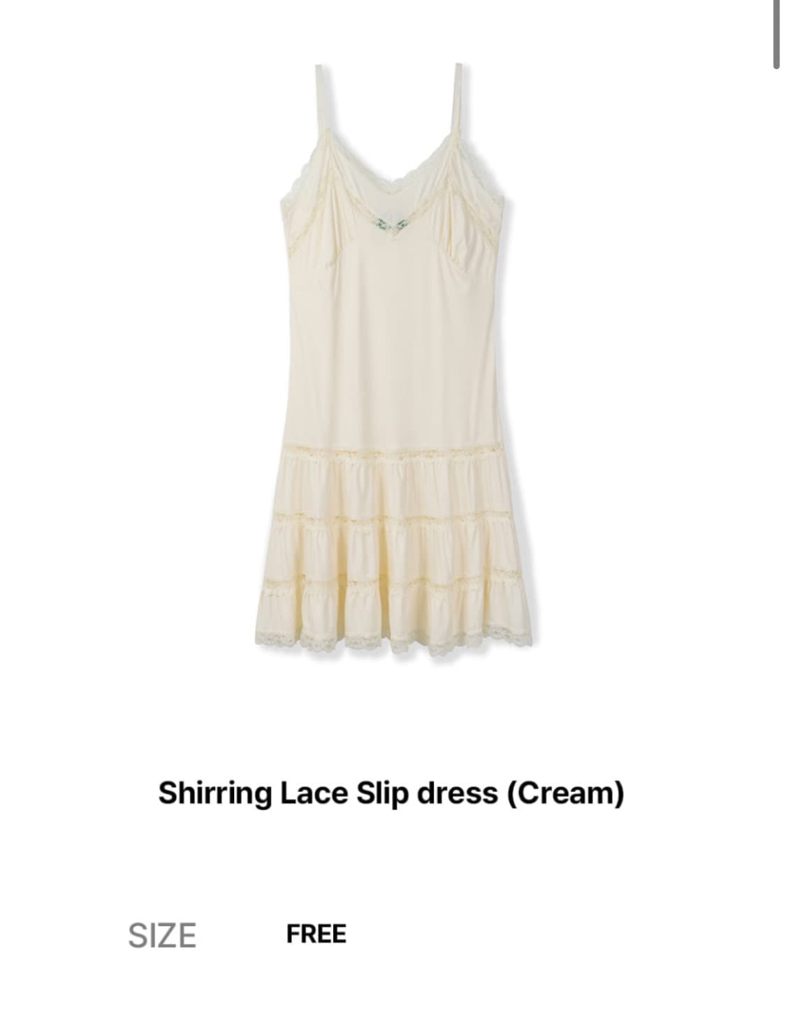 그린버터 셔링 레이스 슬립 드레스 상품이미지2