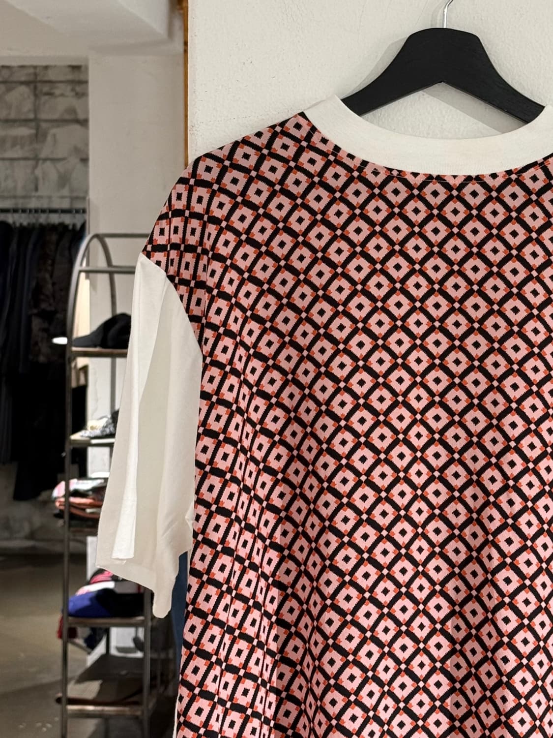 마르니 화이트 패턴 실크 코튼 혼방 티셔츠 상품이미지2