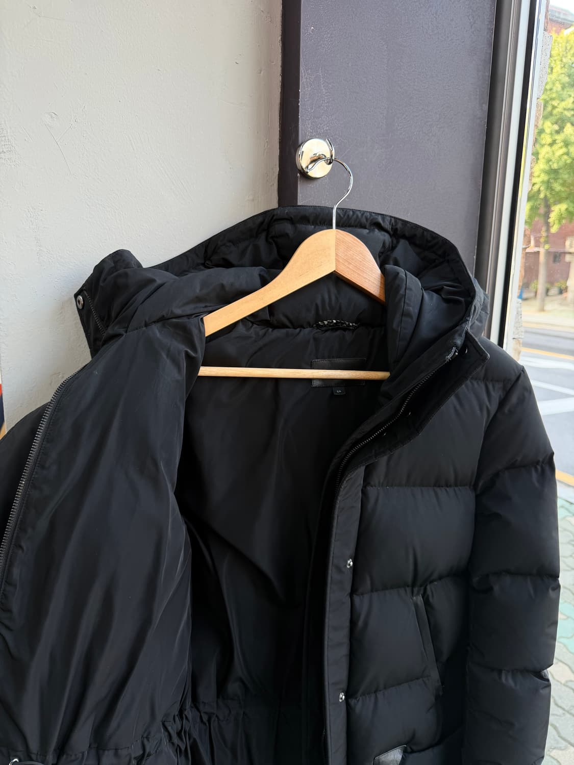 S/ 맥케이지 레더 트리밍 다운 후디드 패딩점퍼 상품이미지5