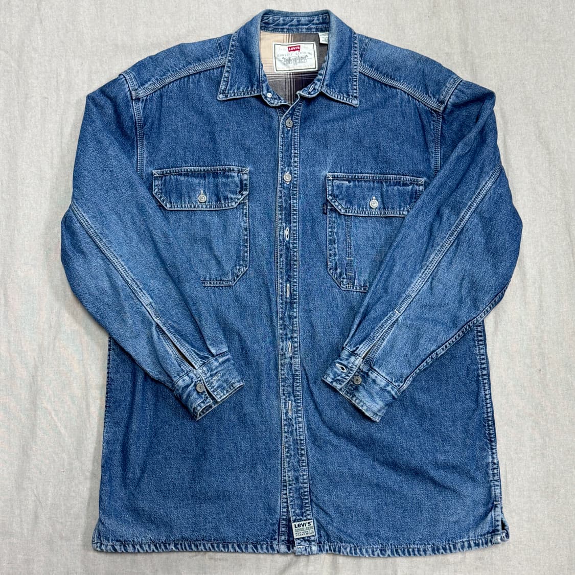 리바이스 90s 빈티지 네이비탭 셔츠 자켓 M(105) 상품이미지2