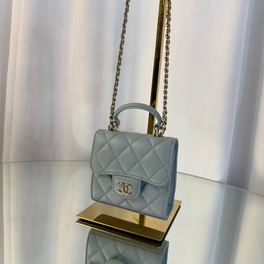 [정품] 샤넬 탑핸들 체인 미니백 램스킨 ap2682 상품이미지7