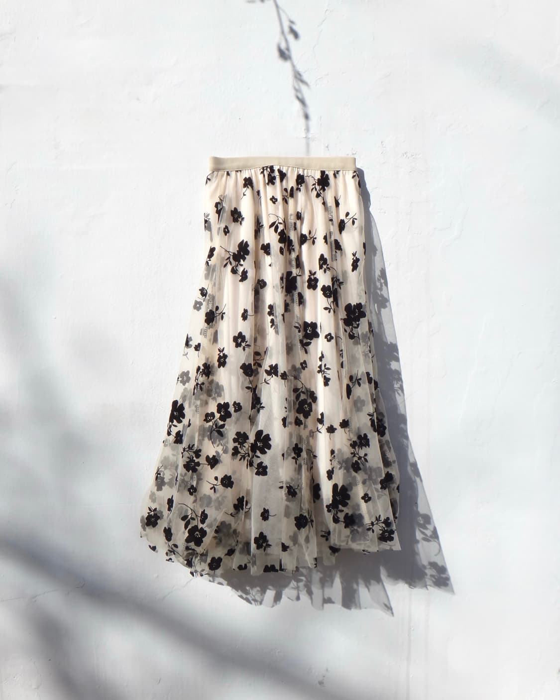 Spring flower tulle skirt / ivory 상품이미지1