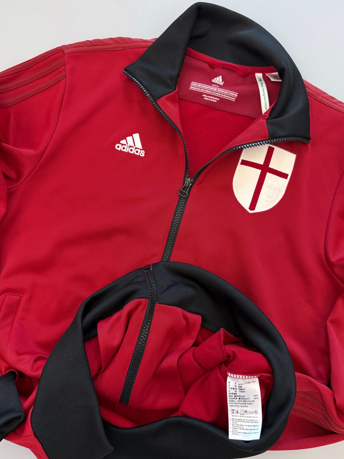 아디다스 루즈핏 AC밀란 딥레드 트랙 져지  상품이미지2