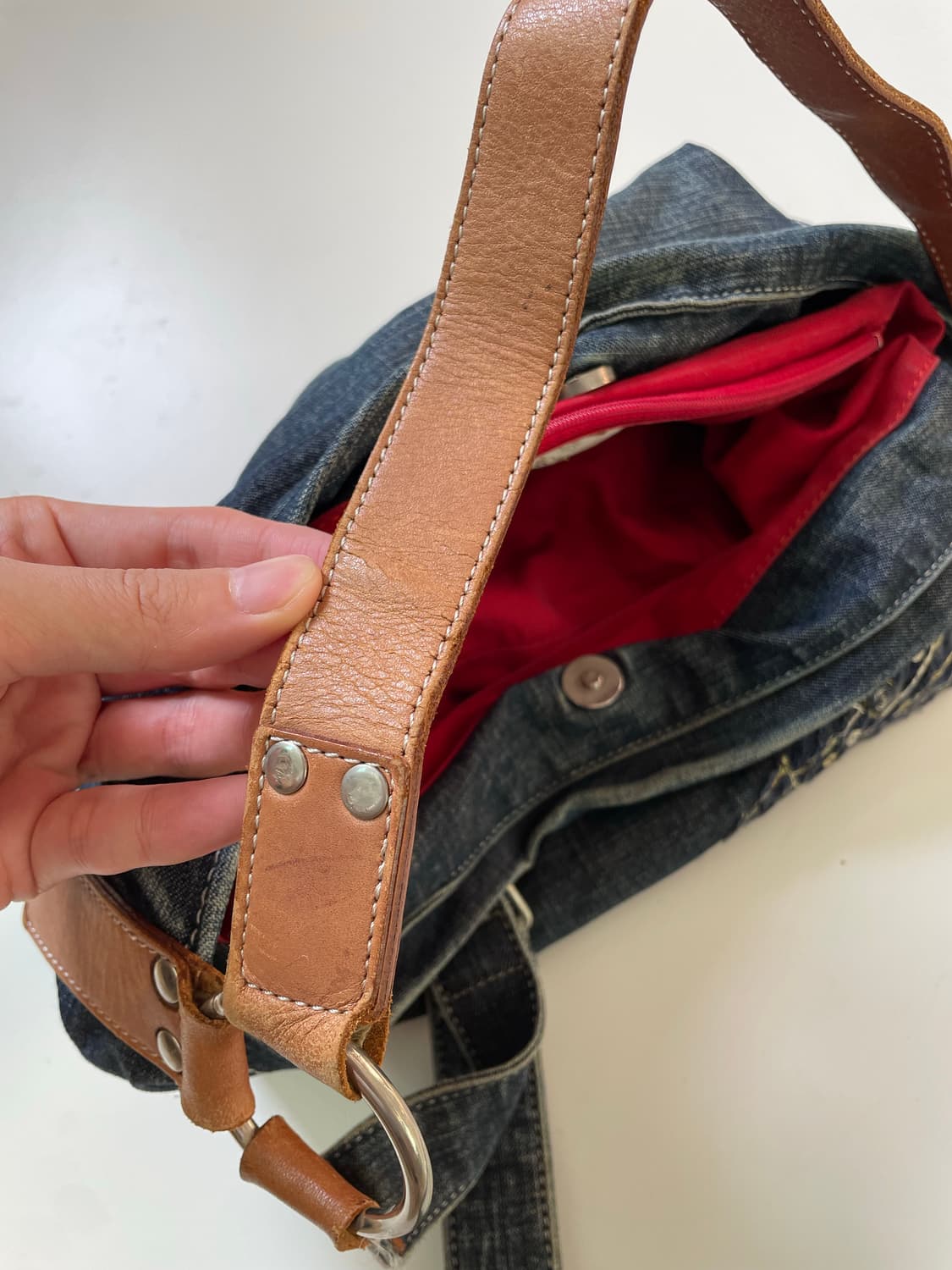 90s 비비안웨스트우드 데님 크로스백 상품이미지6