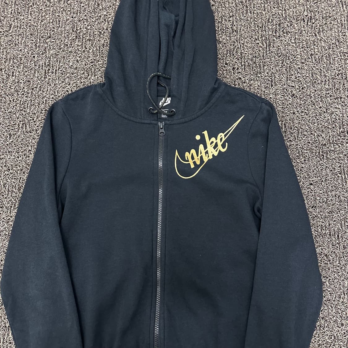 NIKE 나이키 기모 여성 금장 로고 후드집업 블랙 XS 상품이미지2