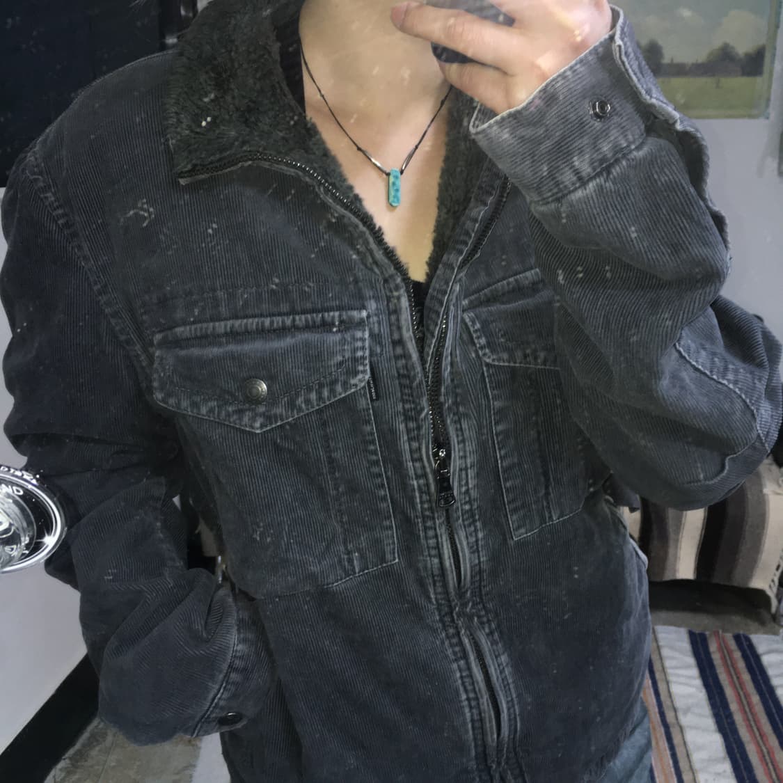 투티/0243 CK 캘빈클라인 코듀로이 자켓 털 안감 쉐르파 상품이미지2