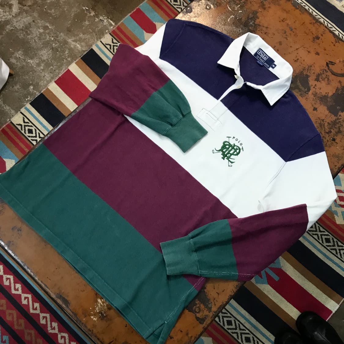 폴로랄프로렌 Prl 자수 컬러링 단가라 럭비티 남성 105 사이즈 상품이미지2