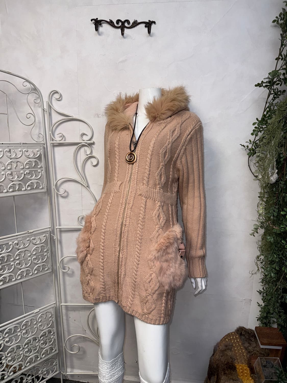 Baby pink fur pocket hood zipup ops jk 상품이미지5