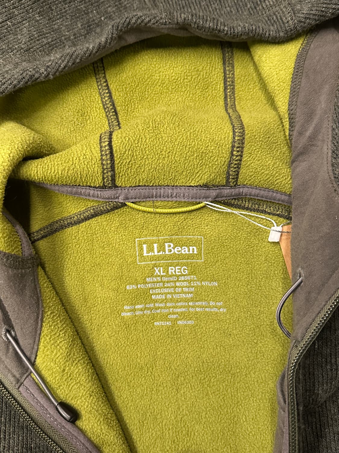 LL bean 엘엘빈 니트 후디드 집업 XL 상품이미지4