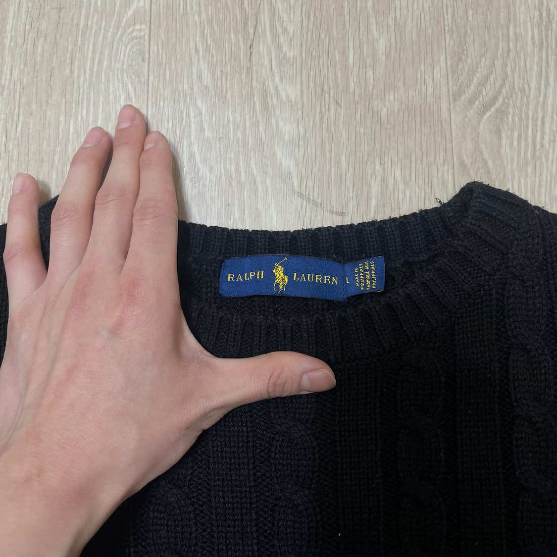 폴로 랄프로렌 남성 라운드 꽈배기니트 L/100  상품이미지5