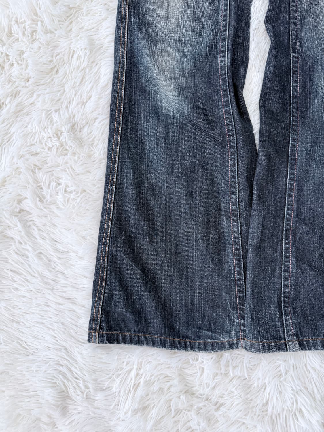 Y2K 진청 세미 부츠컷 팬츠 상품이미지4