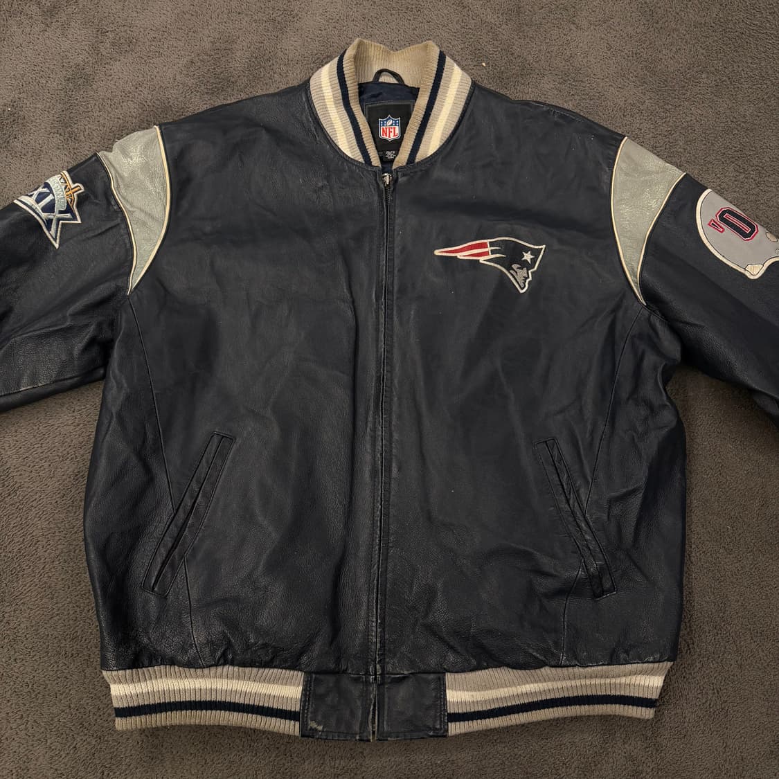 [정품/XL] NFL G-III 뉴잉글랜드 패트리어츠 레더 바시티 자켓 상품이미지3