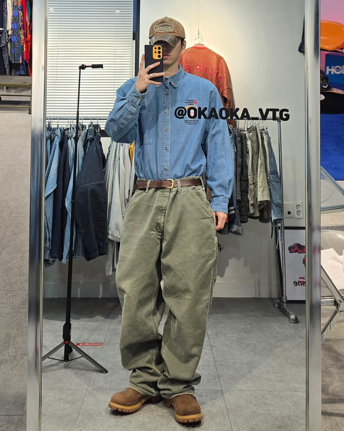 90's USA SPORTEX 데님 셔츠 상품이미지3