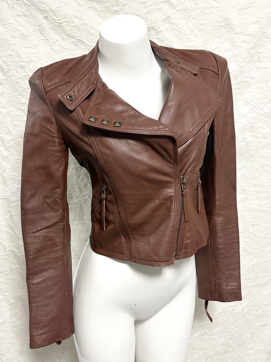 빈티지 쉽스킨 양가죽 스터드 리얼 레더 자켓 상품이미지1