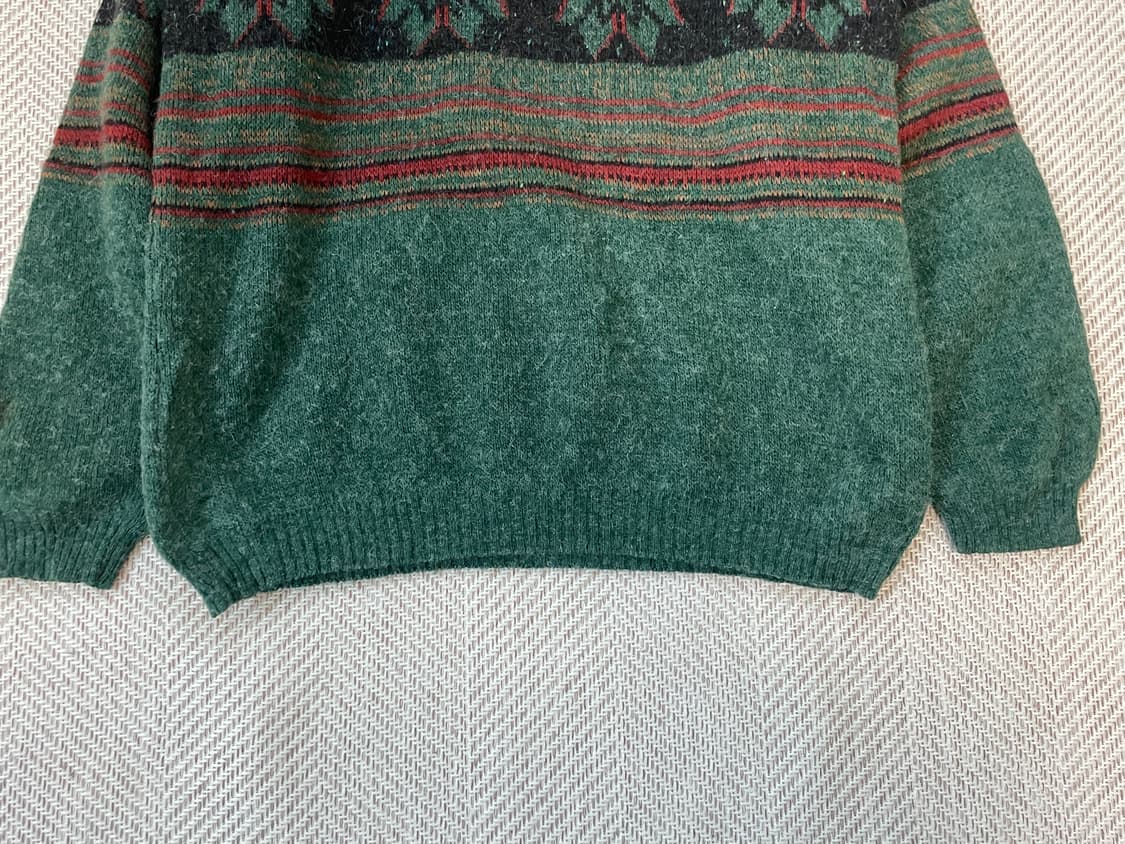 8~90s 유럽빈티지 자카드 파리지안 패턴 니트 스웨터 J03617 상품이미지2